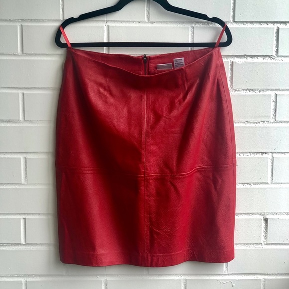 Newport News Dresses & Skirts - Red Leather skirt ❤️ size 8